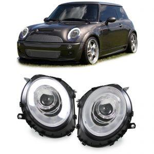 Передняя оптика диодная хромированная New style для Mini Cooper R55 R56 R57 2006-2014